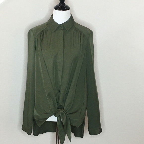 Maeve by Anthropologie Olive Tuesday Button Down  Size XS - Picture 4 of 9